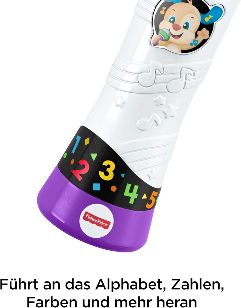 Fisher-Price FBP32 Lernspass Mikrofon Lernspielzeug für Buchstaben Zahlen Farben und Sätzen mit Aufn