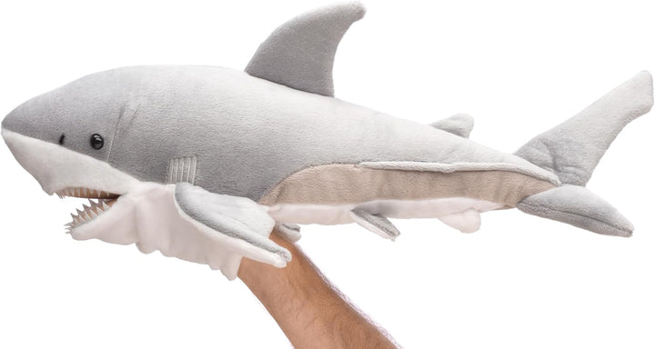 Uni-Toys - Handpuppe Weisser Hai - 50 cm (Länge) - Plüsch-Fisch - Plüschtier, Kuscheltier Weisser Ha