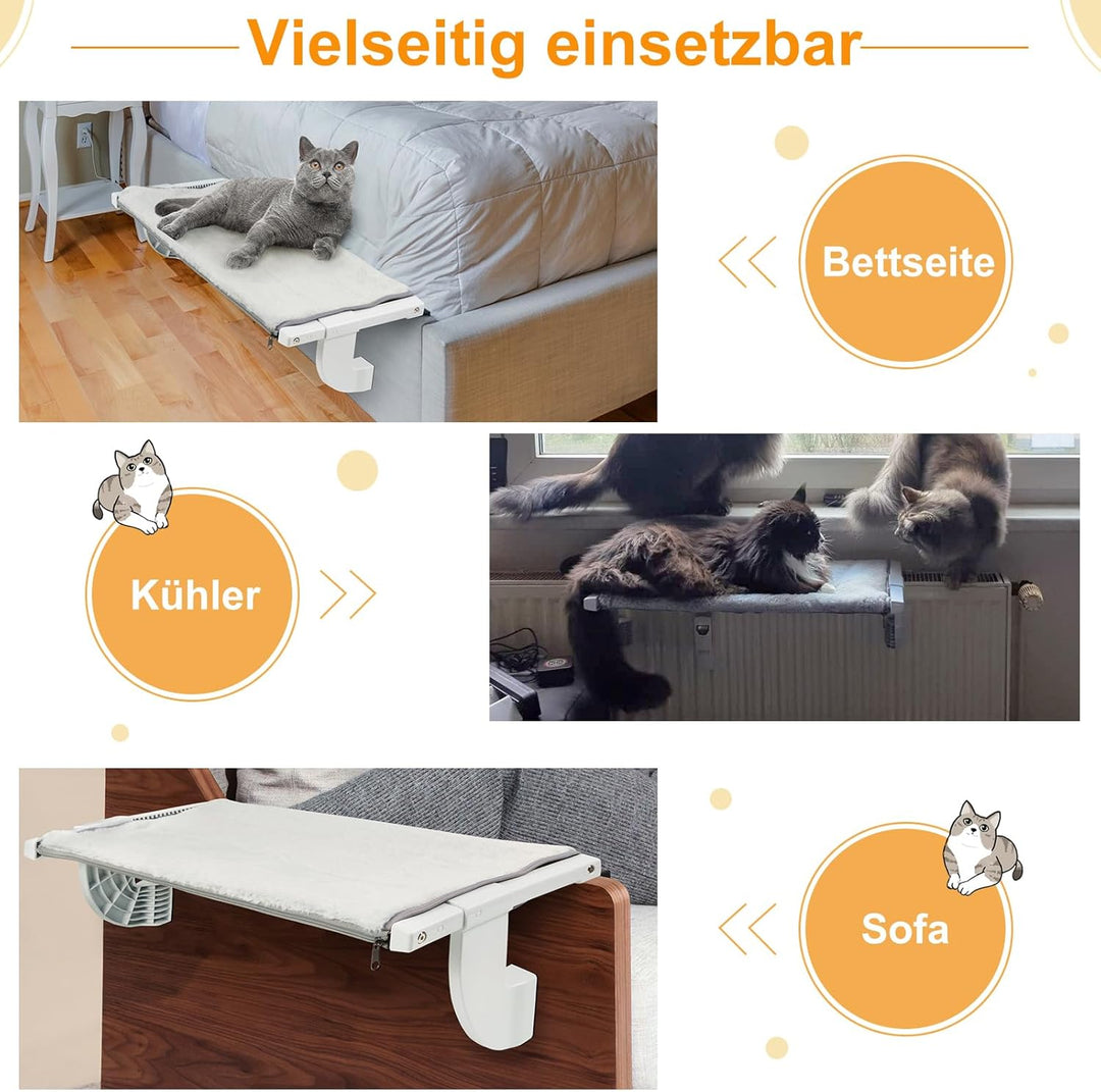 GUUSII HOME Katzenliege Balkon Fensterhängematte für Heizung Heizkörper 56 * 34.5cm Hängematte für K