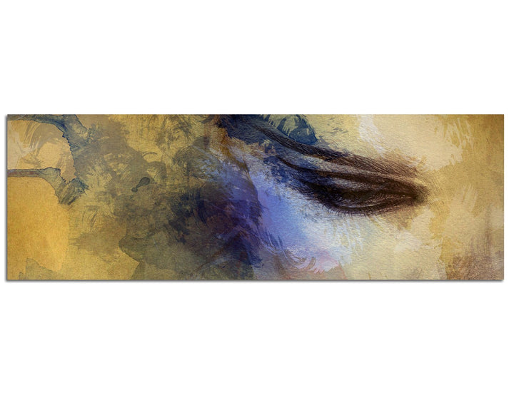 Paul Sinus Art Panoramabild auf Leinwand und Keilrahmen 120x40cm Handmalerei Gesicht Frau