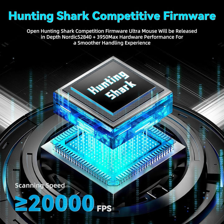 ATTACK SHARK V5 Kabellose Gaming Maus 53g, 20000 FPS, Optische Schalter, PAW3950MAX 42K DPI Sensor,