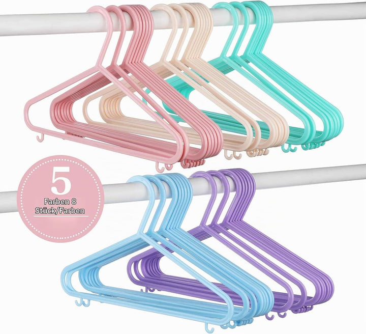 ilauke Babykleiderbügel Set, 40 Stück Kinderkleiderbügel Kleiderbügel Kleiderbügel für Babys und Kle
