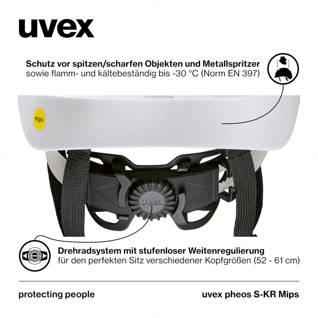 uvex pheos S-KR MIPS Schutzhelm - Industrieschutzhelm - MIPS-Technologie, stufenlose Weitenregulieru