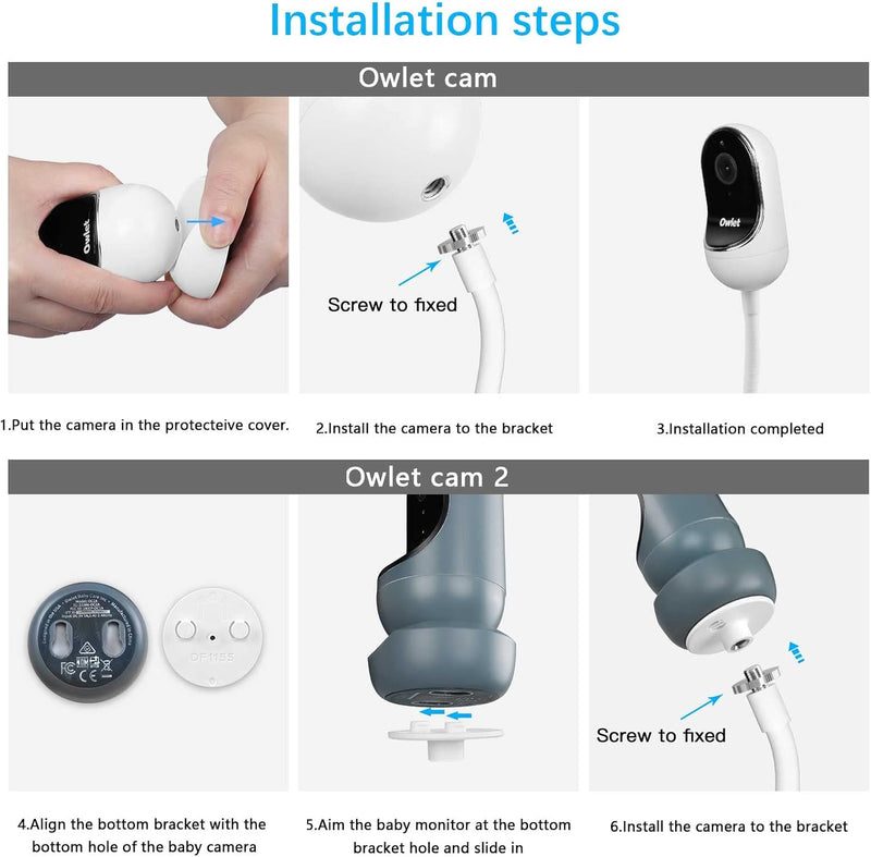 TIUIHU Baby Monitor Holder Suitable for Owlet Cam 2 / Owlet Cam Smart Baby Monitor Clip Mount, Clip