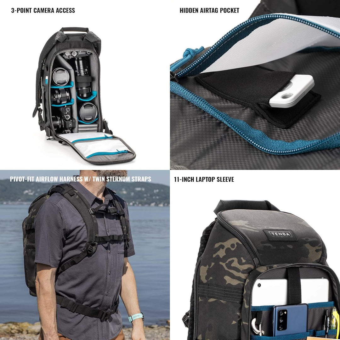 Tenba Unisex Axis V2 Gepäck – Kabinengepäck (1er Pack) 16 Liter Multicam Black, 16 Liter Multicam Bl