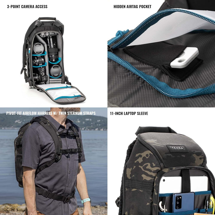 Tenba Unisex Axis V2 Gepäck – Kabinengepäck (1er Pack) 16 Liter Multicam Black, 16 Liter Multicam Bl