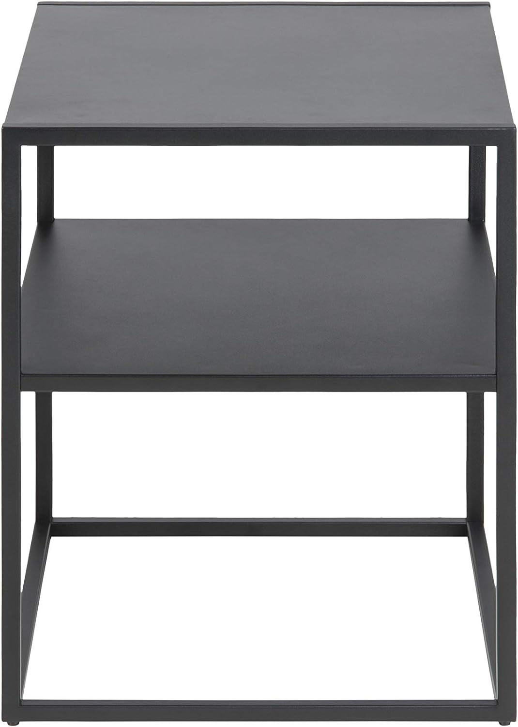 AC Design Furniture Nino Nachttisch mit Ablage, B: 45 x H: 50,5 x T: 40 cm, Schwarz, Metall, 1 Stk,