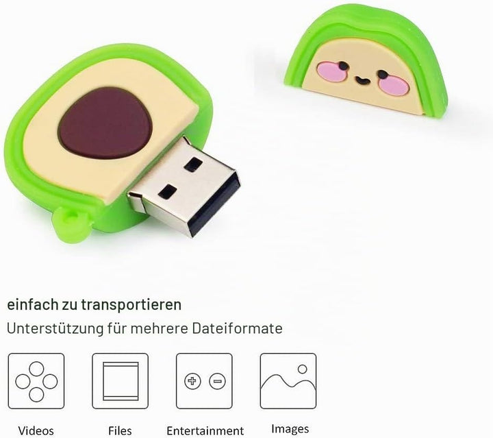 32GB USB-Stick 3er-Pack Niedliche Fruchtform Speicherstick, Geschenk für Studenten und Kinder 32 GB