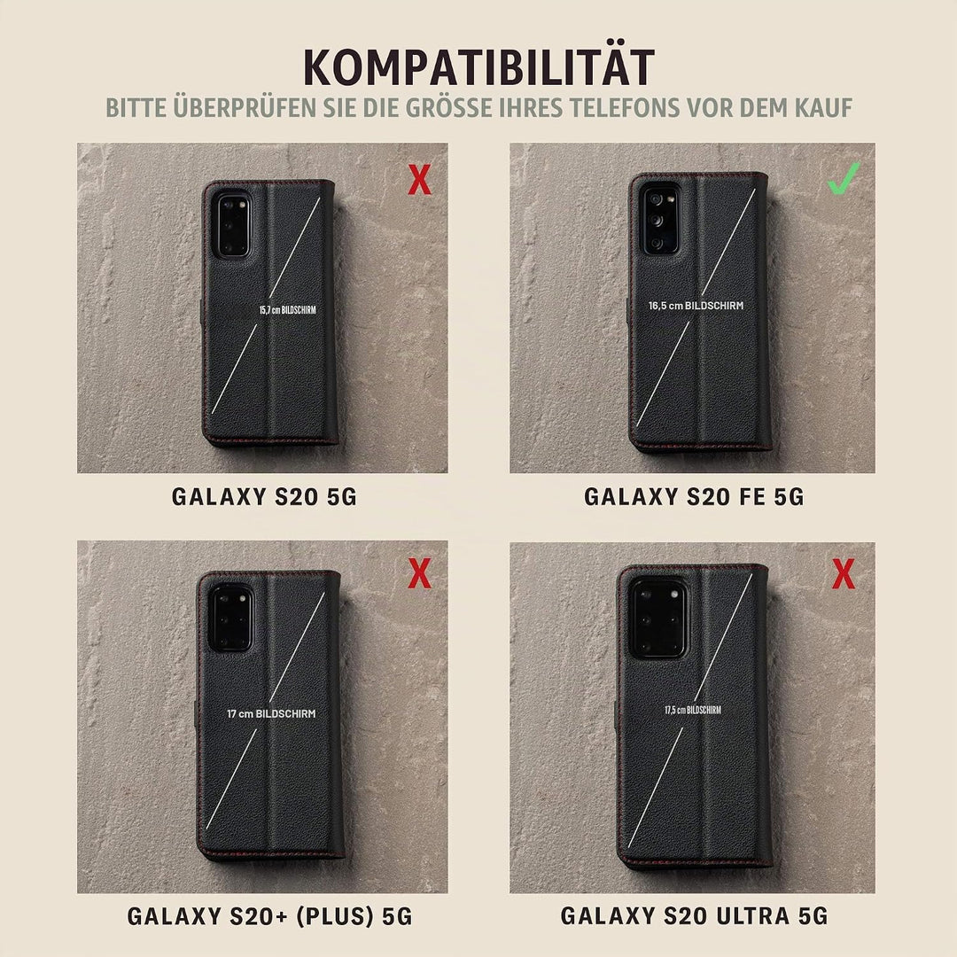 TORRO Handyhülle Kompatibel Mit Samsung Galaxy S20 FE Und S20 FE 5G Hochwertiges Leder Mit [Karten S