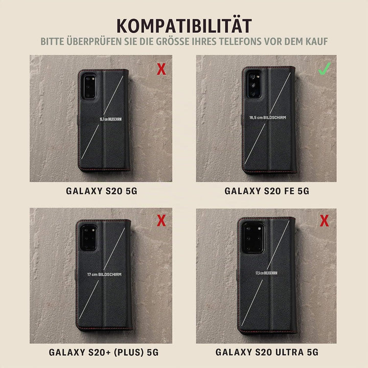 TORRO Handyhülle Kompatibel Mit Samsung Galaxy S20 FE Und S20 FE 5G Hochwertiges Leder Mit [Karten S