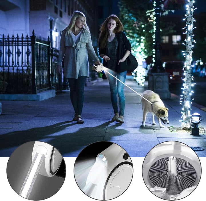 Hundeleine einziehbar 5m, Rollleine Hundeleine ausziehbar, Rollleine Reflektierende für Hund, 360° V