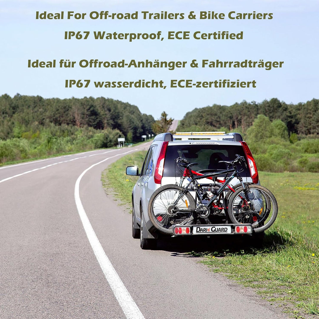 DARKGUARD Rückleuchten Satz für Anhänger 12v,mit E4 Prüfzeichen,7Funktion 2pcs Halogen Rücklicht Anh