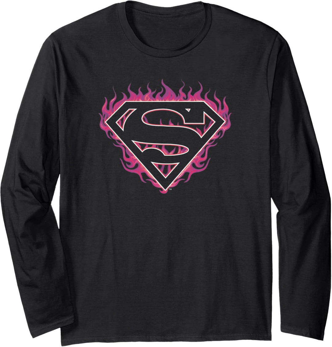 Superman Fuchsia Flames Langarmshirt
