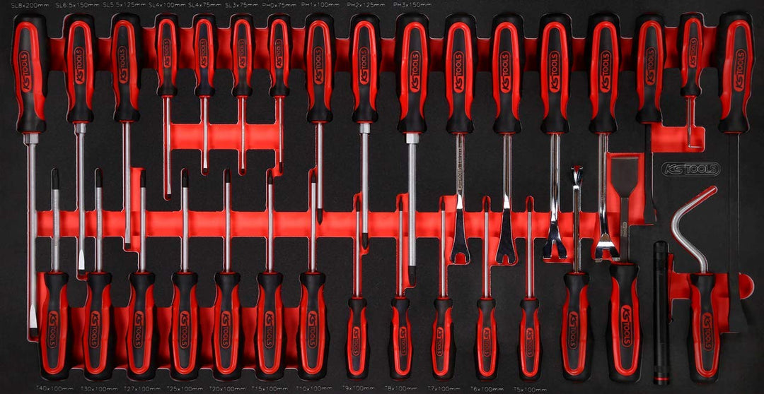 KS Tools 813.0033 Schraubendreher-Satz in Schaumstoffeinlage, 33-tlg