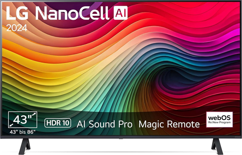 LG 43NANO81T6A TV 43" (109 cm) NanoCell Fernseher (α5 Gen7 4K AI-Prozessor, webOS 24, HDR10, bis zu