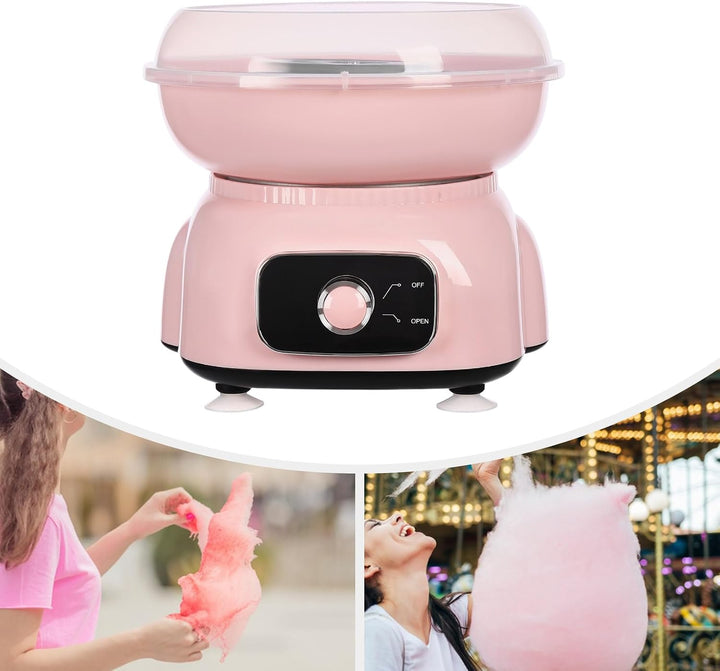 Elektrische Zuckerwattemaschine,Niedliche Cotton Candy Machine für Zuhause mit 10 Bambus-Stäbchen,18