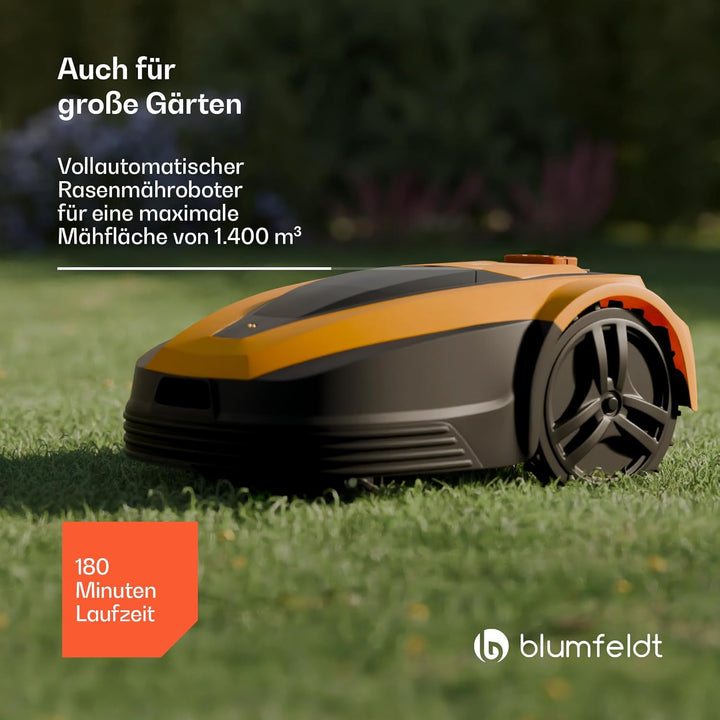 Blumfeldt Garten Rasenmäher-Roboter - Smarter Mähroboter mit unglaublicher 1400 m2 Mähkapazität,