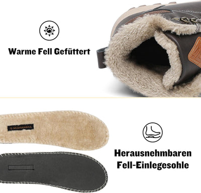 Mishansha Damen Herren Winterschuhe Warm Gefüttert Winterstiefel Wasserdicht Trekking Wanderschuhe G