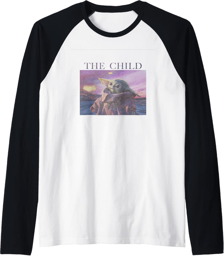 Star Wars Mandalorian The Child Purple Sunset Raglan