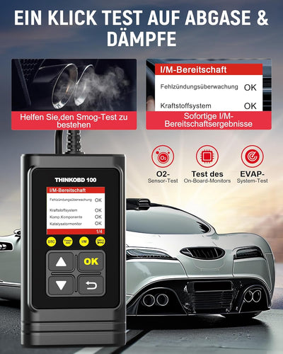OBD2 Diagnosegerät, Thinkcar THINKOBD 100 Diagnosegerät Auto, Verbesserter Universal USB OBD-ii Diag