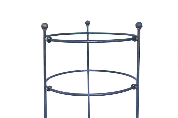 Hirsch Terracotta Staudenhalter sehr stabil Ø: 30 cm Höhe: 50 cm mit Doppelring aus Metall in Edelro