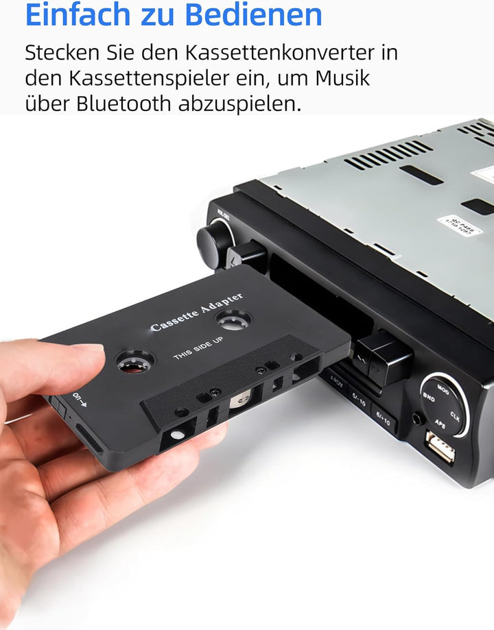 Bewinner Auto Audio Bluetooth Kassettenadapter, Rauschunterdrückung, Stereo High Fidelity Band Aux E