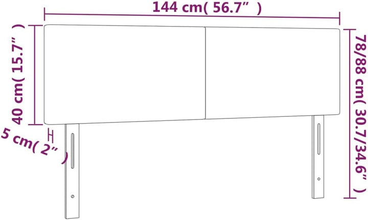 vidaXL Kopfteil 2 STK., Bettkopfteil mit Holzbeinen, Höhenverstellbar Polsterkopfteil für Bett, Bett