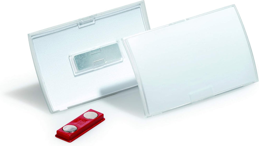 Durable Namensschild Click Fold, mit Magnet, 54 x 90 mm, 70% recycl. PP, Packung à 10 Stück, 821519,