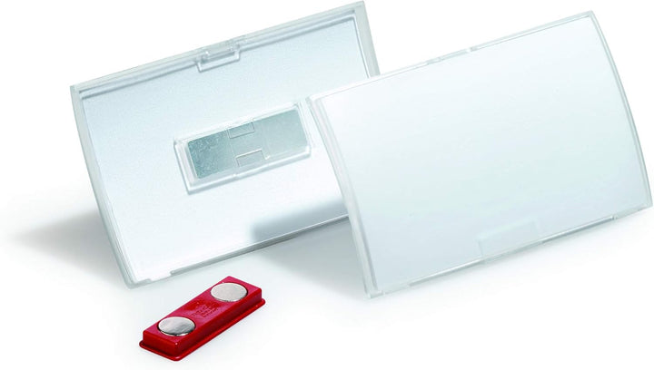 Durable Namensschild Click Fold, mit Magnet, 54 x 90 mm, 70% recycl. PP, Packung à 10 Stück, 821519,