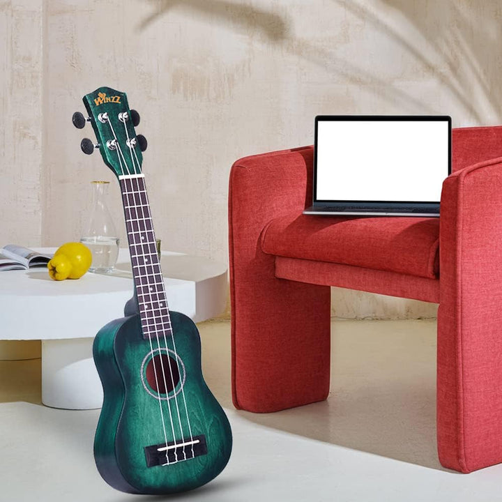 Winzz 21" Sopran Ukulele Anfänger Set Kinderm Erwachsene, Einzigartiges Farbdesign, mit Tasche, Stim