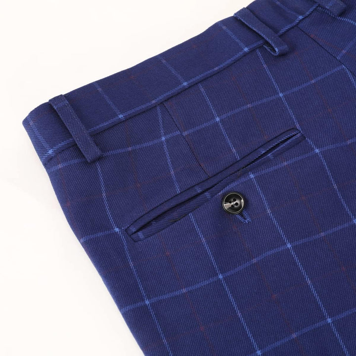 Allthemen Herre Anzug Kariert Herrenanzug Slim Fit 3 Teilig Anzüge für Business Hochzeit L #6238 Dun