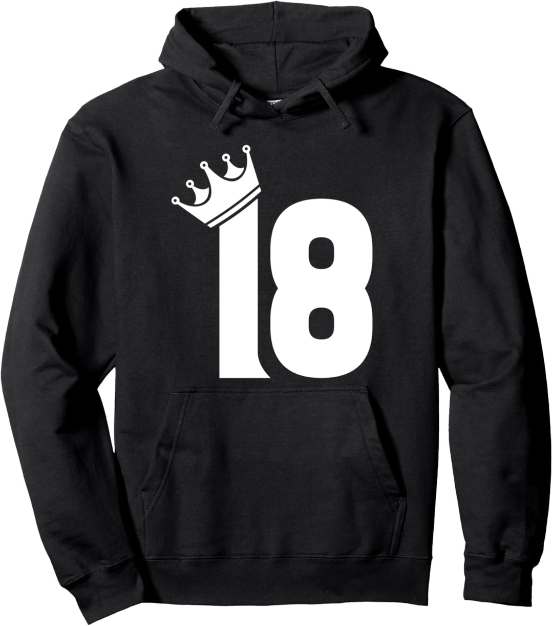 18. Geburtstag Jungs Mädchen Teenager Vintage Zahl mit Krone Pullover Hoodie