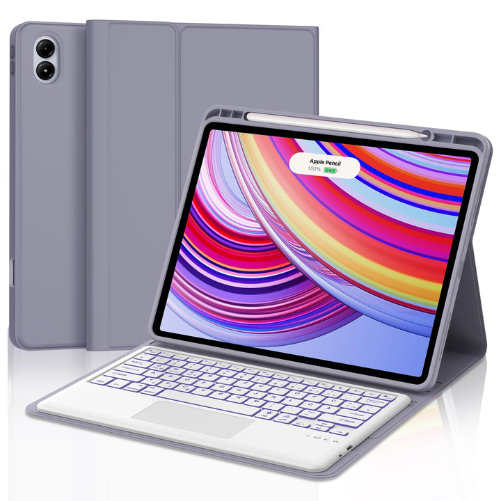 IVEOPPE Hülle Tastatur für Redmi Pad Pro 12.1 Con Touchpad, Tastatur für Xiaomi Poco Pad 2024, 7-Far