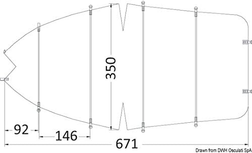 Osculati Persenning, universal 550/610 x 240 cm grau 300D
