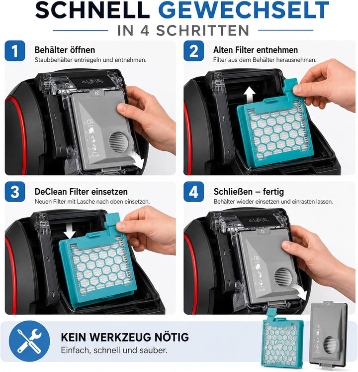 Staubsaugerfilter Filter Set kompatibel mit Miele Boost CX1 Filter und Miele Blizzard CX1 Ersatzteil