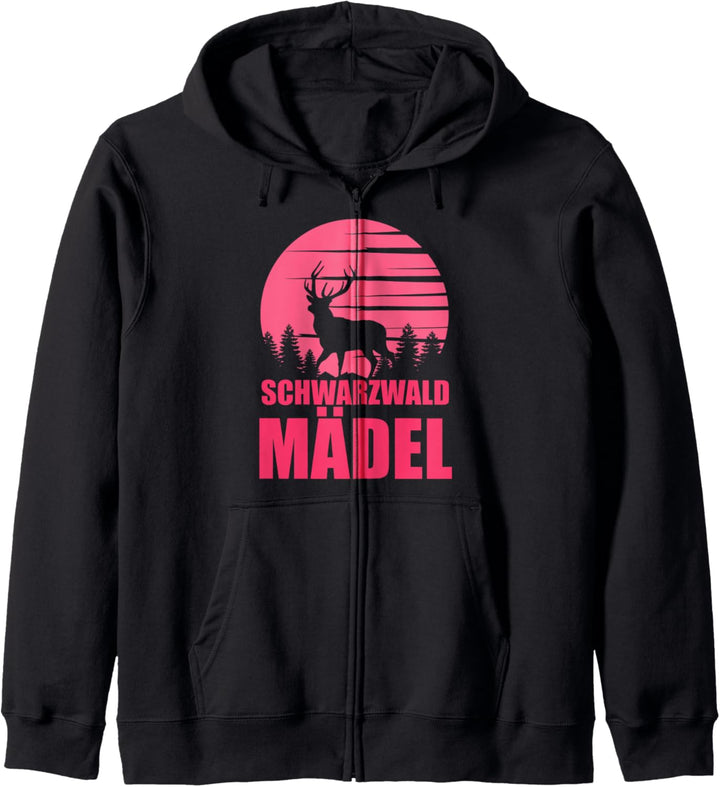 Schwarzwaldmädel Black Forest Bollenhut Wandern Souvenir Kapuzenjacke