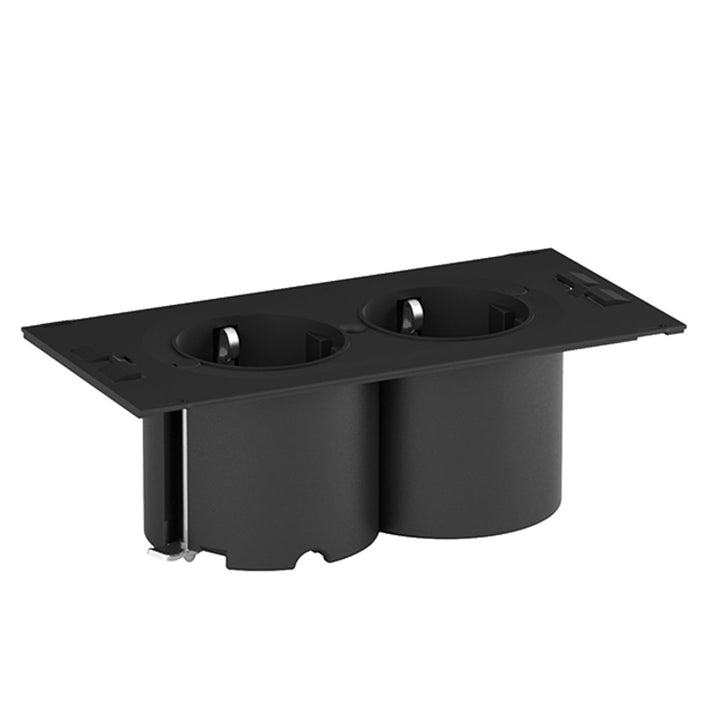 Bachmann 929.000 DUE Steckdoseneinheit, 2 x Schuko (ohne Deckel), 9 x 20 x 13 cm
