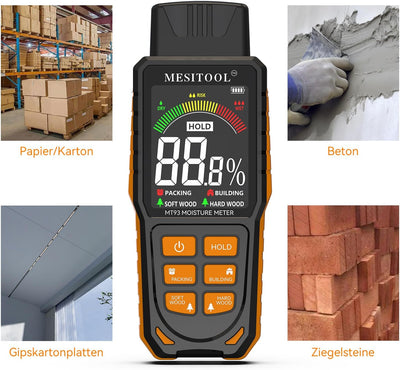 Pin-Typ Holzfeuchtemessgerät Hörbarer Allgemeines Feuchtigkeitsmessgerät Detector Wiederaufladbares
