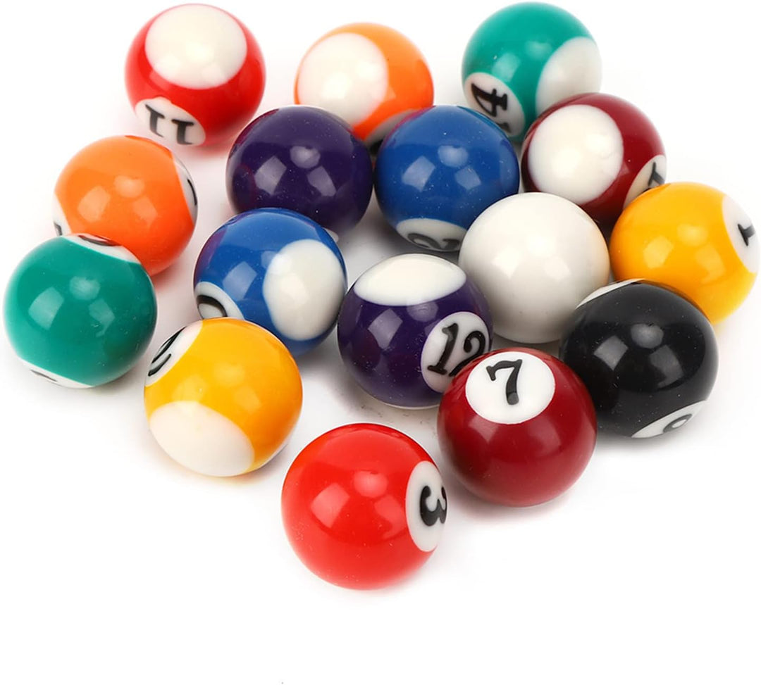 25MM Billardkugeln Set mit 16 nummerierten Bällen und weisser Kugel aus umweltfreundlichem Polyester