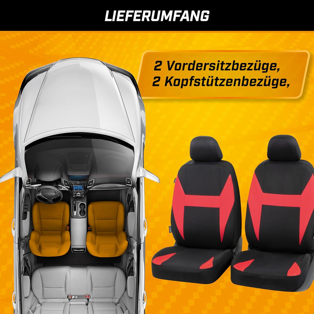 Walser Auto-Sitzbezug Caledon 2 Vordersitzbezüge, Universal PKW-Sitzbezüge Polyester, Auto-Schonbezü