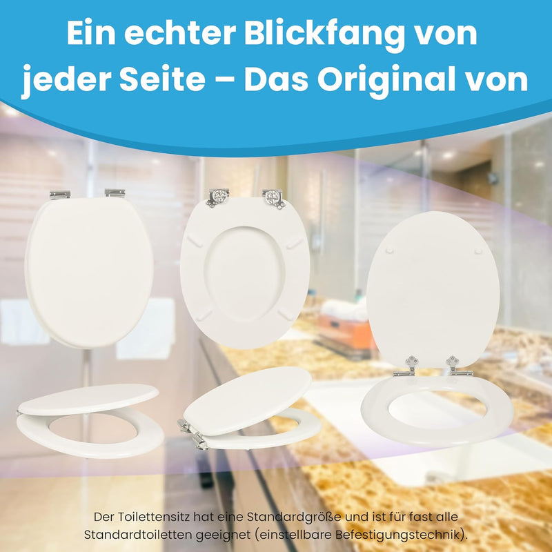 Yelcona WC Sitz mit Absenkautomatik mit Motiv, Klobrille mit hohem Sitzkomfort, WC Deckel mit robust