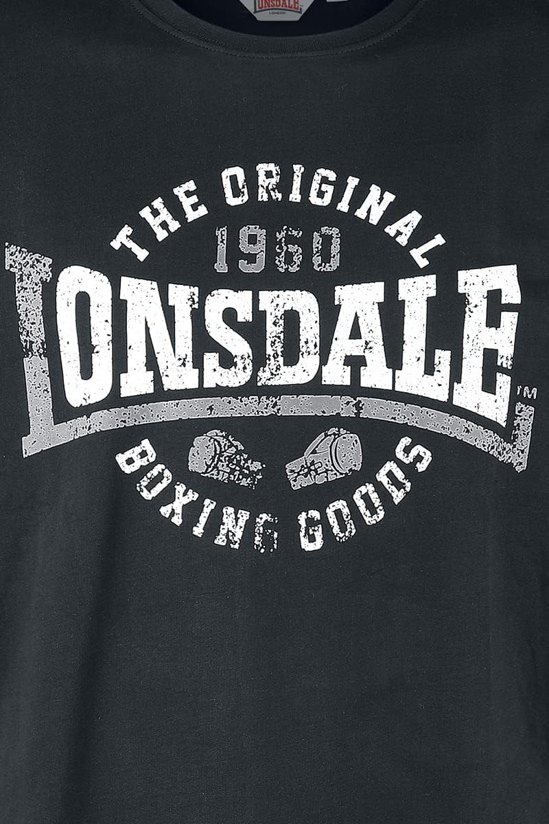 Lonsdale Herren Badfallister Sweatshirt XXL Black/White/Grey, XXL Black/White/Grey