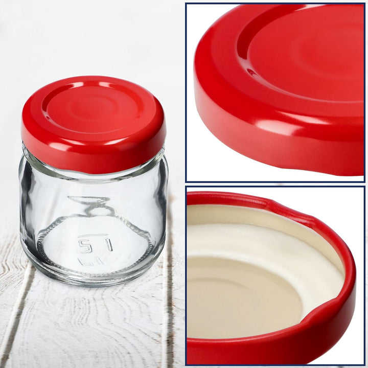 KADAX Schraubdeckel fi43 mm, Twist-Off-Deckel Set aus Metall, passend für 40ml Gläser, Ersatzdeckel