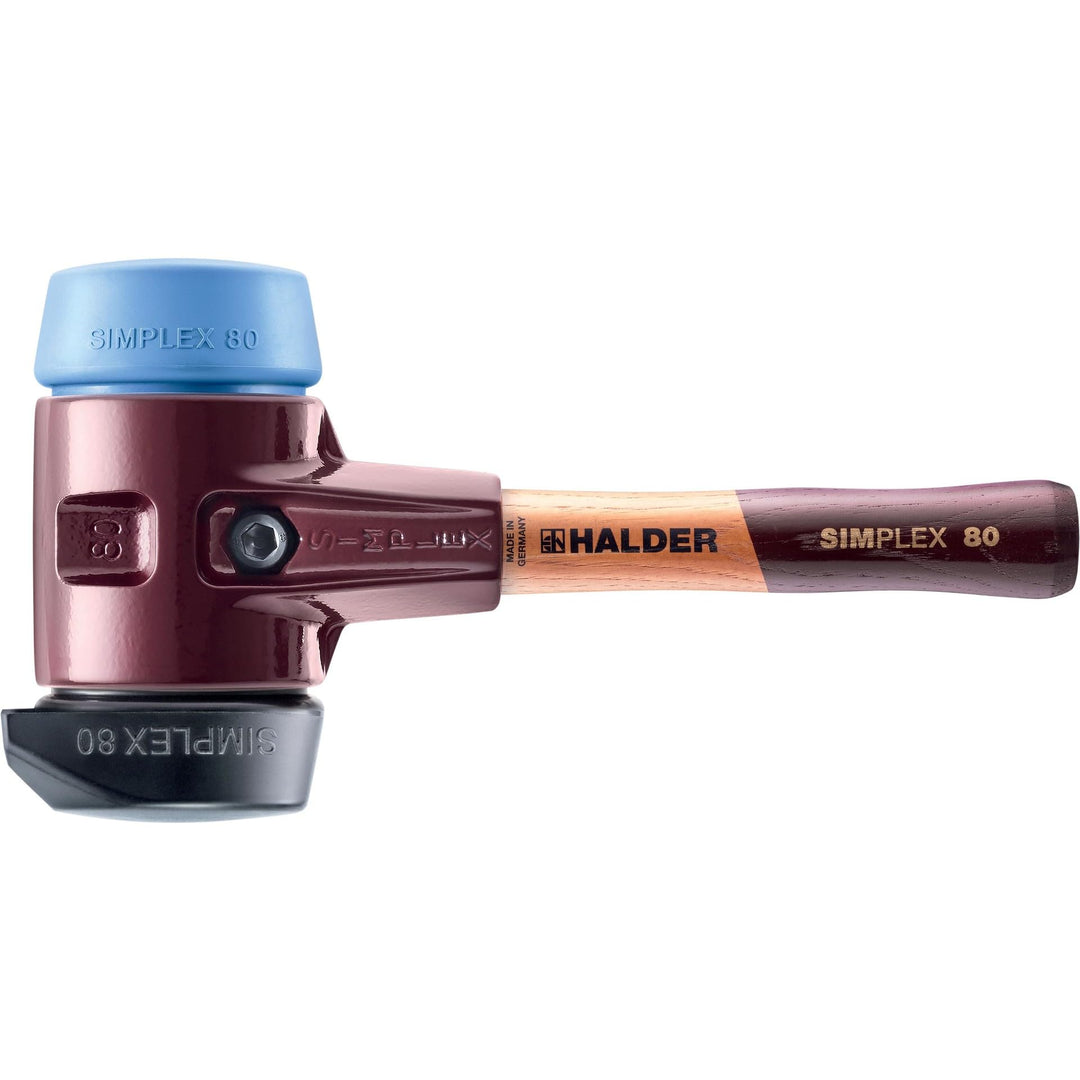 SIMPLEX-Schonhammer, Gummikomposition, mit Standfuss/TPE-soft; mit Tempergussgehäuse und hochwertige