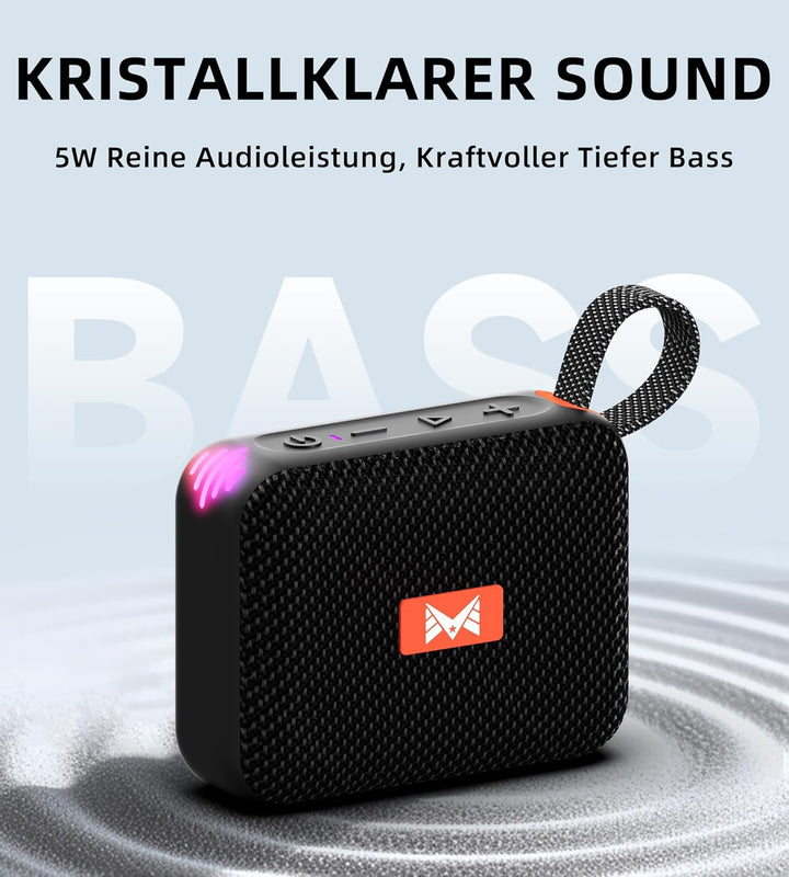 Musikbox Bluetooth, Bluetooth Lautsprecher mit Beat-Synchronisationslicht, IPX7-Wasserdicht, Musikbo