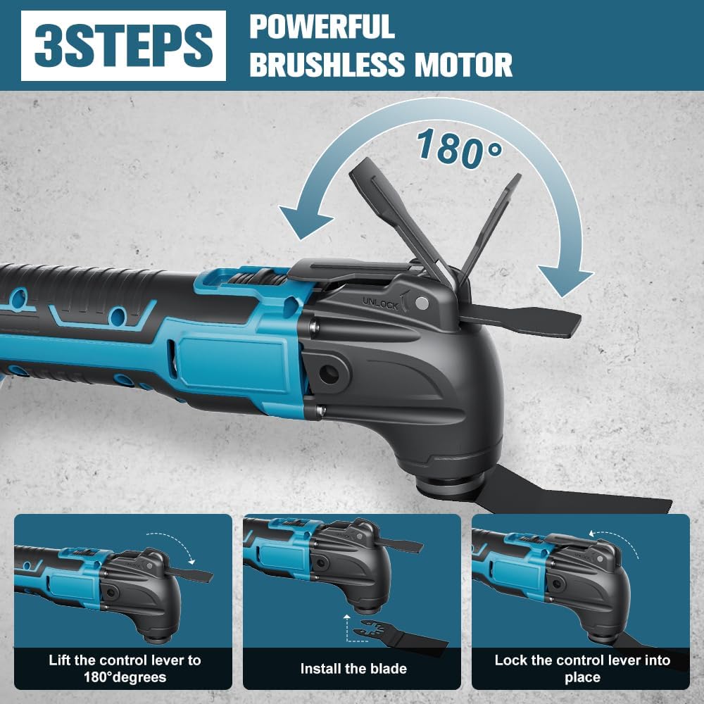 Multifunktionswerkzeug akku für Makita 18V Akku (Ohne Akku), Oszillationswerkzeug Akku mit 23 Zubehö