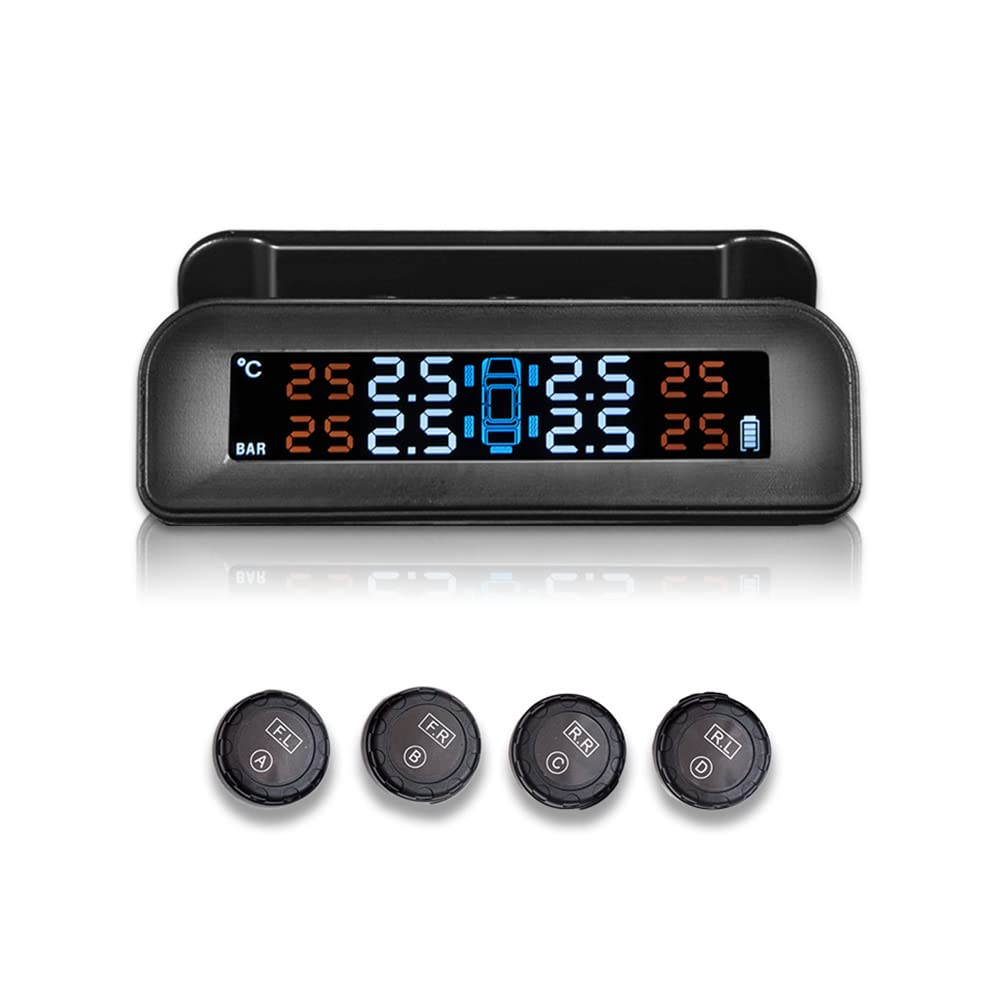 Riloer Auto-Reifendrucküberwachungssystem, TPMS-Echtzeit-Temperaturdruckanzeige, mit einstellbarem D