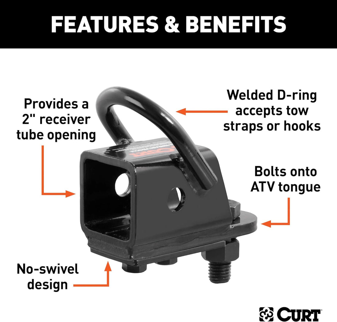 CURT 45006 Bolt-On 2 Zoll ATV, UTV Anhängerkupplung Empfänger Adapter