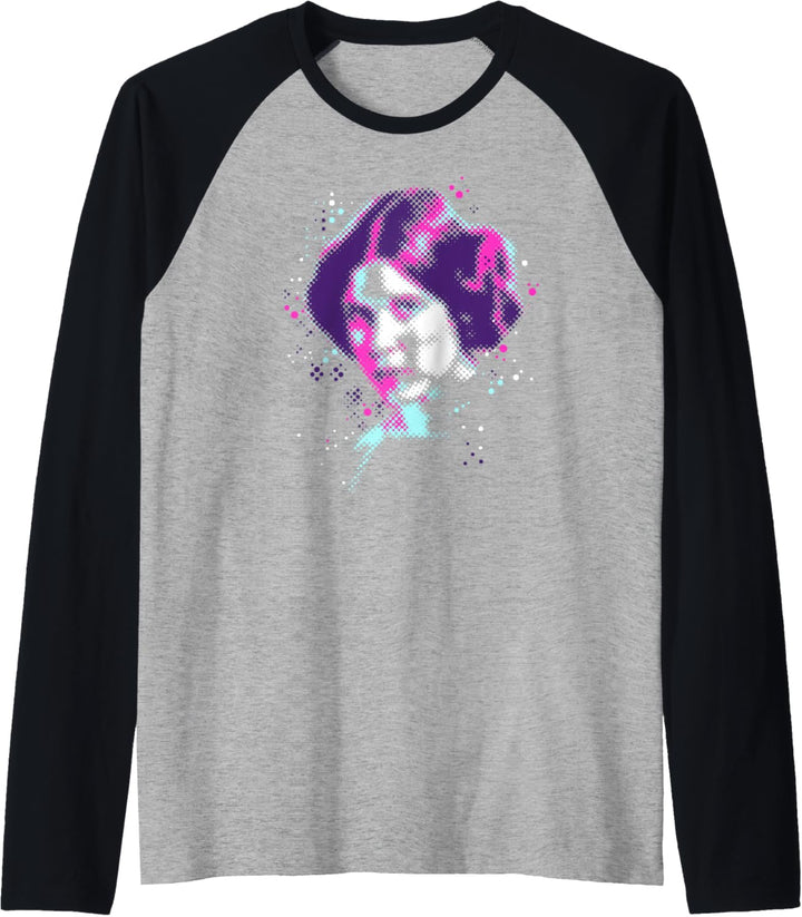 Star Wars Princess Leia Pixelated Head Shot Raglan