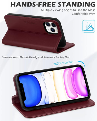 SHIELDON Hülle für iPhone 11 Pro Max, Stossfeste Lederhülle Erstklassiges Rindsleder [RFID-Sperre] [